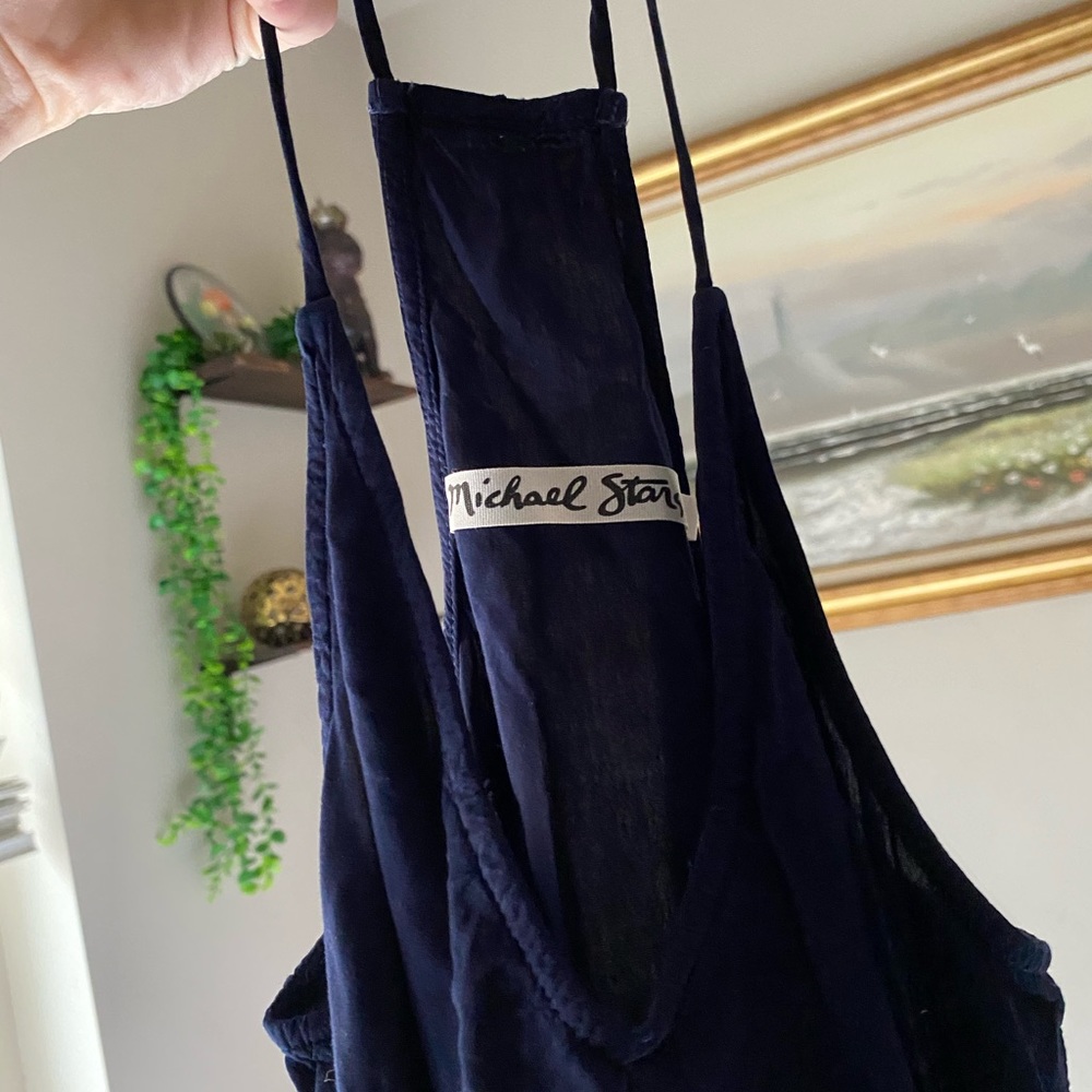 MICHAEL STARS Slip Mini Midi Dress Navy Blue